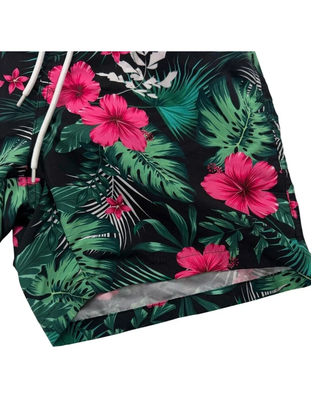 🌸 Swim Trunks Mens Small Tropical Floral Print Beach Shorts Vacation Shein